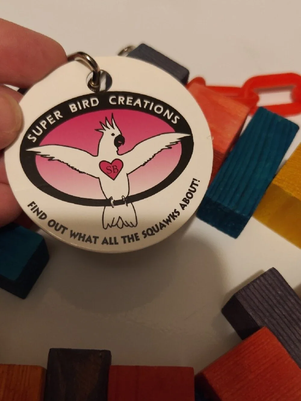 Colorful Wooden Bird Chew & Play Accessory - Multicolor